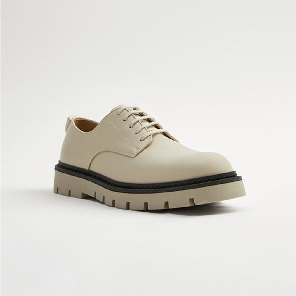 New With Tags Zara Man Lug Soles Shoes. Beige. Size: 10